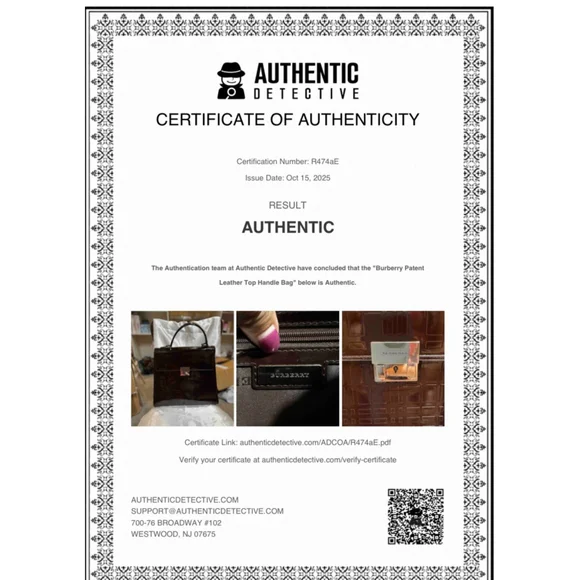 Burberry Nova Check Patent Leather Top Handle Bag - Picture 12 of 16